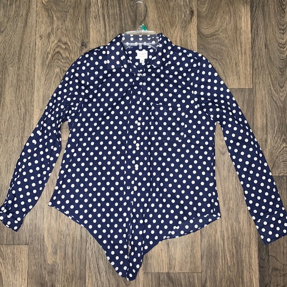 J. Crew Polka Dot (Front Tie-up) Shirt - Picture 2 of 8